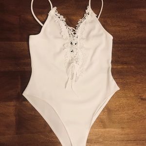 Perfect floral lace detail bodysuit